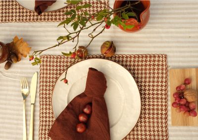 Autumn outdoor art table setting